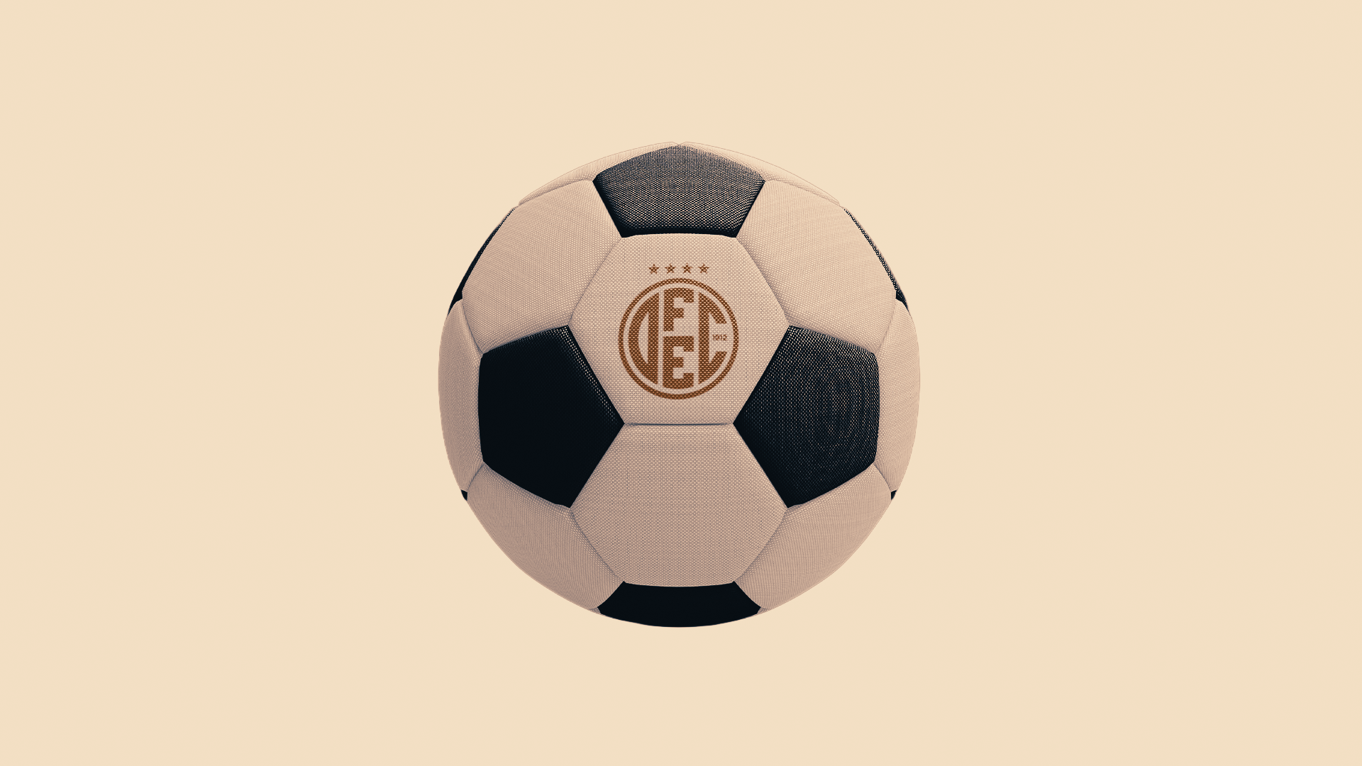 Bola oficial OFEC com o monograma aplicado